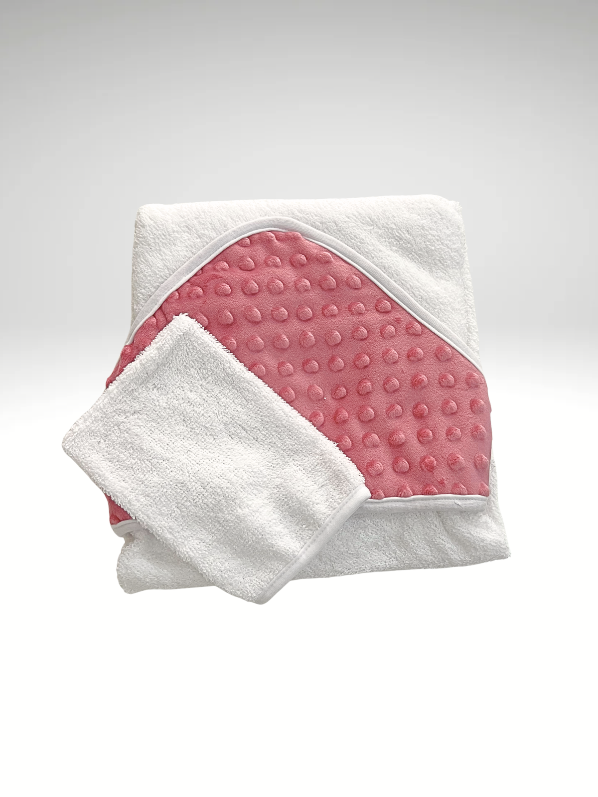 Cape de bain + gant de toilette minky