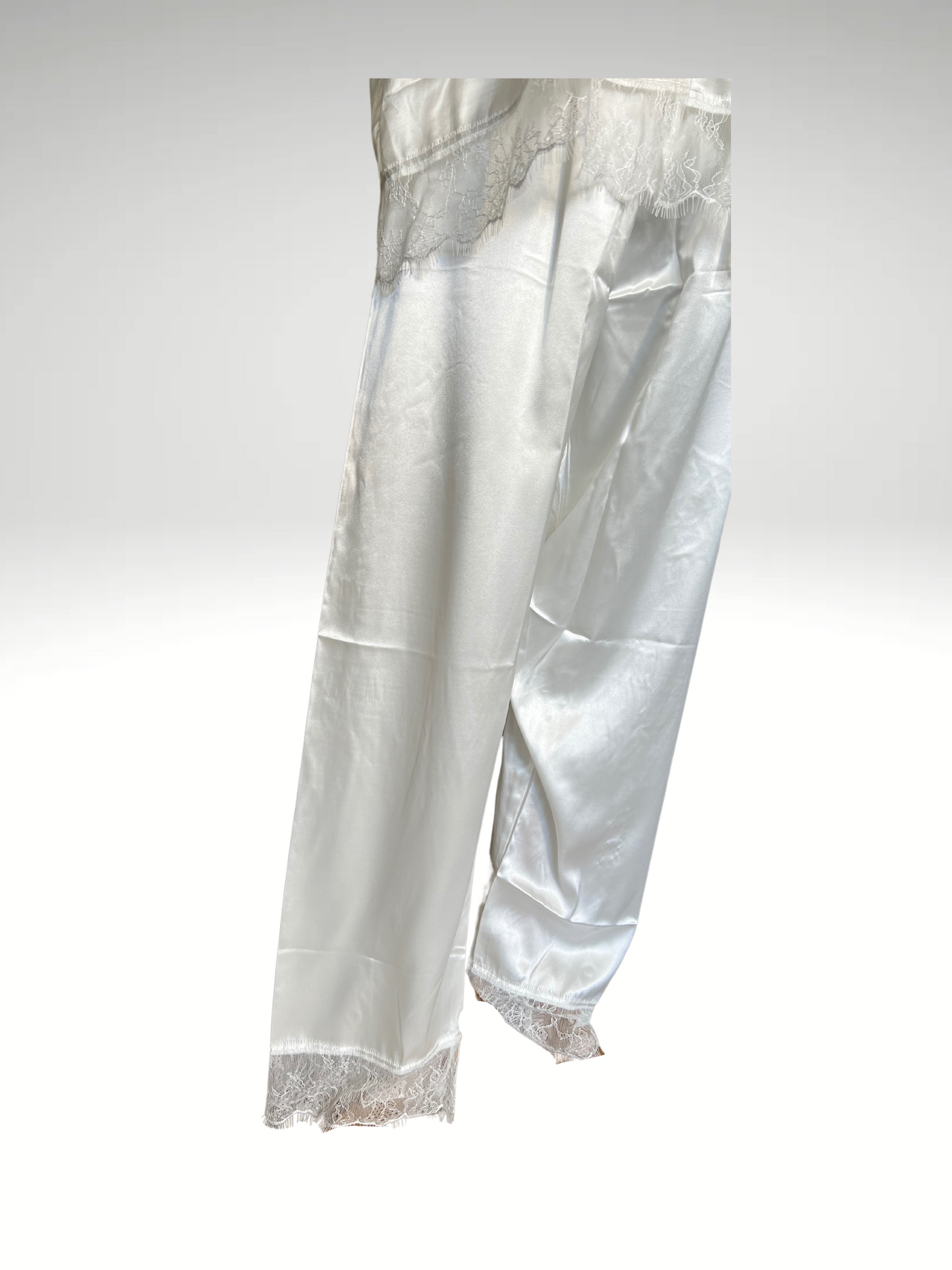 Pyjama en satin 2 pièces avec dentelle chemis et pantalon (177)