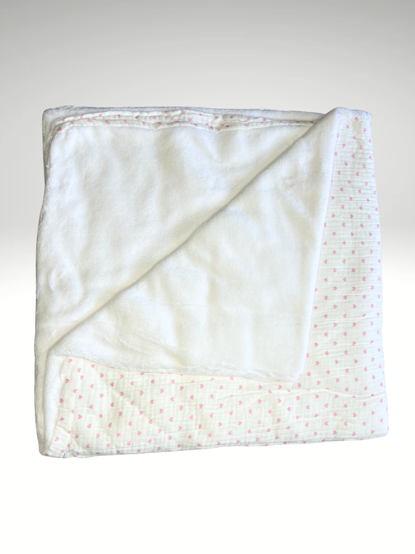 Plaid bébé coeurs ♥️ en gaze de coton