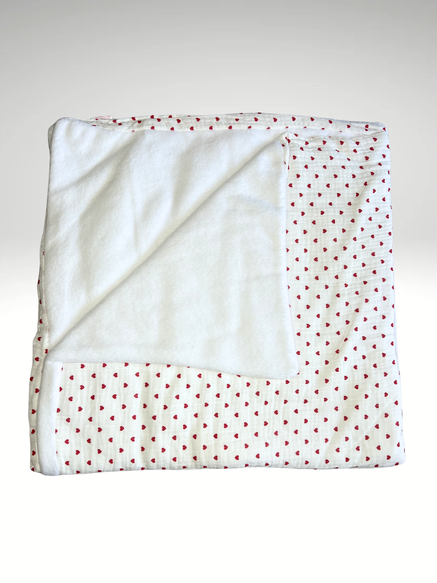 Plaid bébé coeurs ♥️ en gaze de coton