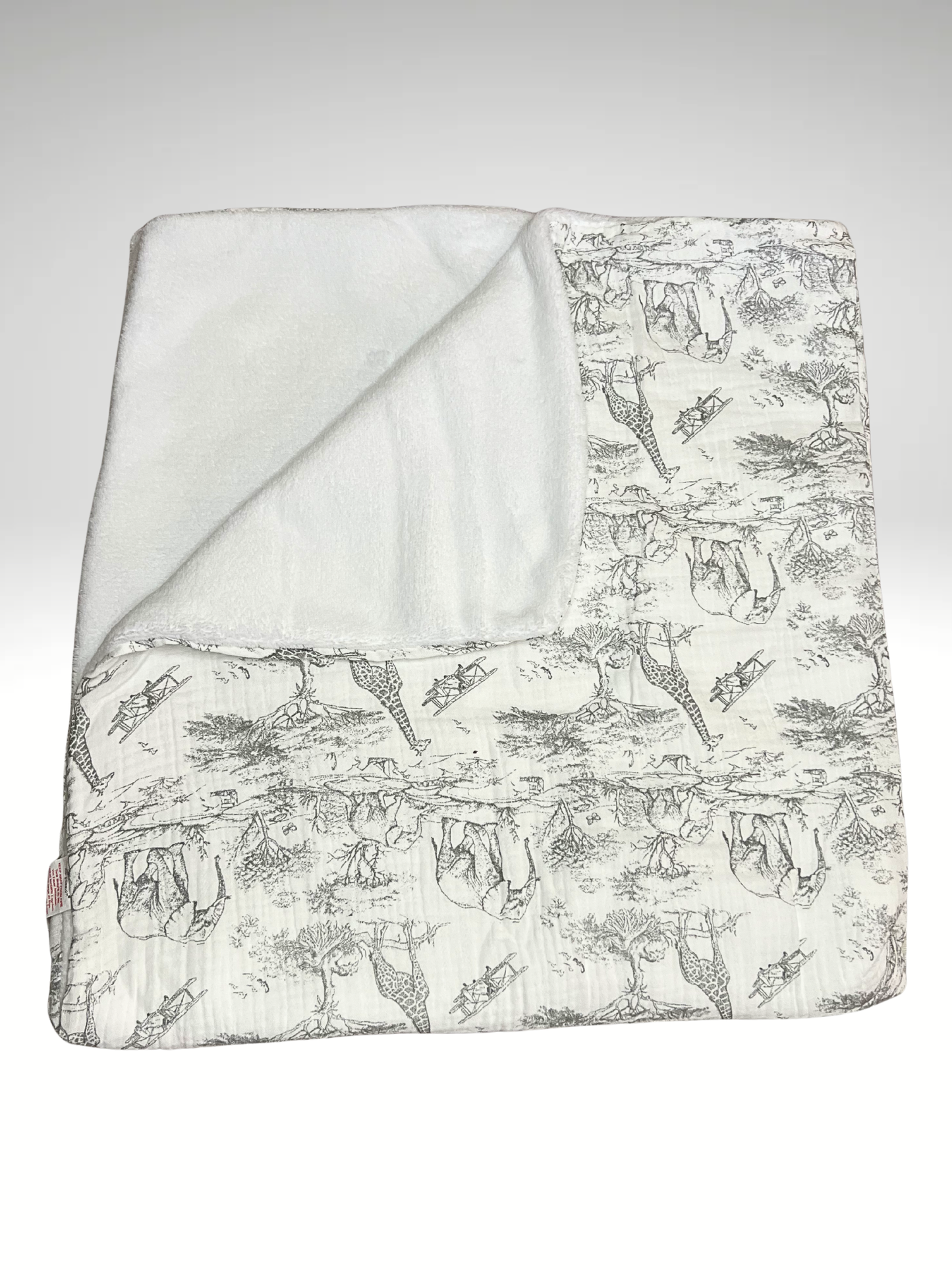 Plaid bébé SAFARI en gaze coton intérieur polaire