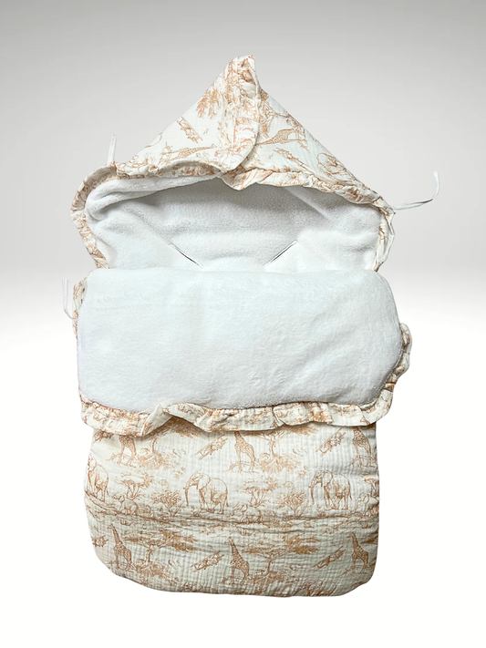 Nid d’ange SAFARI en gaze de coton intérieur polaire