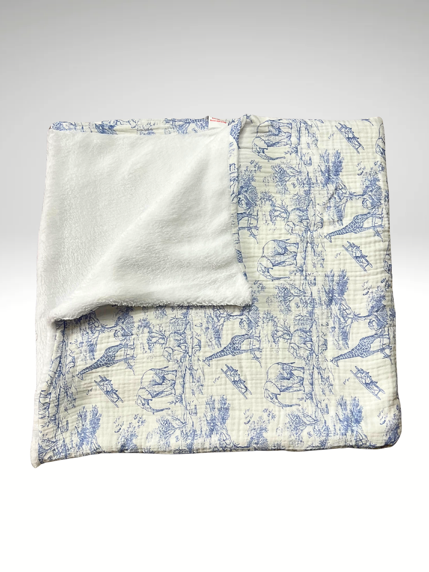 Plaid bébé SAFARI en gaze coton intérieur polaire